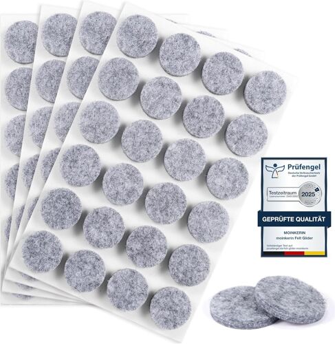 96 Pièces Patins en Feutre 20mm Patins pour Meubles Patin Chaise Épaisseur 5 mm pour Les Pieds de Meubles,Les Pieds de Chaises,Les Sols en Bois Dur (Gris,20mm)