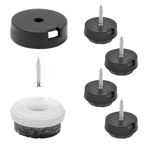 Patins en Feutre pour Meubles et chaises-Lot de 4 à Visser I 4X Base + vis + Insert Changeable-Feutre de Laine Ultrasoft-diamètre Ø 20 mm-Made en Allemagne-15808400
