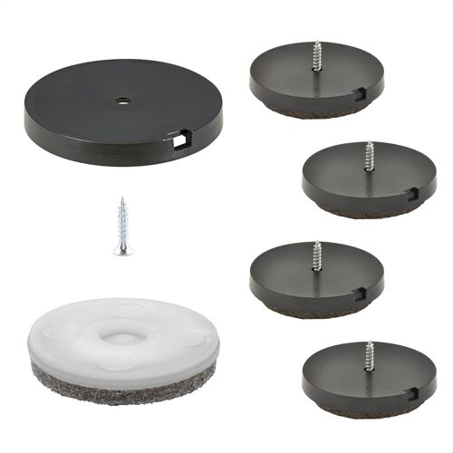 Patins en Feutre pour Meubles et chaises-Lot de 4 à Visser I 4X Base + vis + Insert Changeable-Feutre de Laine Ultrasoft-diamètre Ø 50 mm-Made en Allemagne-15808800
