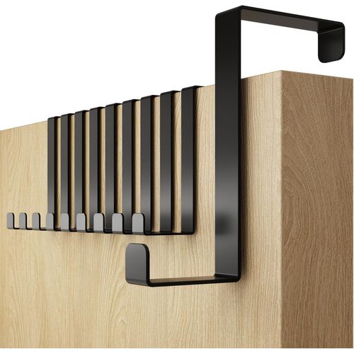 SJZG-Porte-Manteau Pour Porte - Set De 10, Noir - Crochet Porte 3,6-4,1 Cm X 8 Cm - Accroche Murale, Fixation Pratique