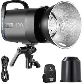 NEEWER S101-400W Pro Lampe Flash Stroboscopique avec Déclencheur 2,4G Lampe de Modélisation 150W 400Ws GN65 5600K Réflecteur à Monture Bowens Mode S1/S2 Ventilateur Silencieux Compatible avec QPRO