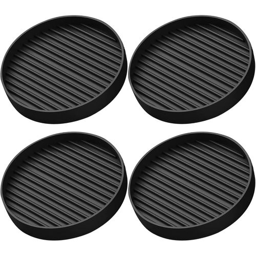 Noir 4pcs 2 X 2 Pouces Rond Antidérapant Tapis De Meubles En Caoutchouc Antidérapant Roulette Tasse,Jambières Coussin Canapé,Chaise,Pied Et Lit Stop Antidérapant Protecteur De Sol
