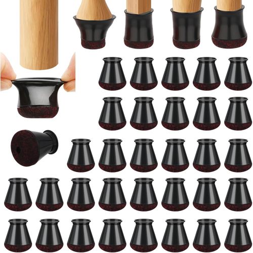 32 Pièces Protection Pied De Chaise,Embouts De Pieds De Chaise,Protection Pied De Chaise En Feutre Épais,Protege Pied De Chaise,Reduire Le Bruit Éviter Les Rayures(Convient Pour 14-20mm)
