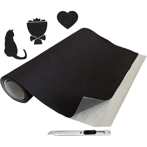 Feutrine Autocollante,40x200 Cm Patin Feutre Adhesive,Epaisse 2mm Antiderapant Tissu Autocollant Reparation,Patins Pour Meubles,Pour Diy Sous Verre,Tapis De Tiroir,Pied De Chaise,Noir