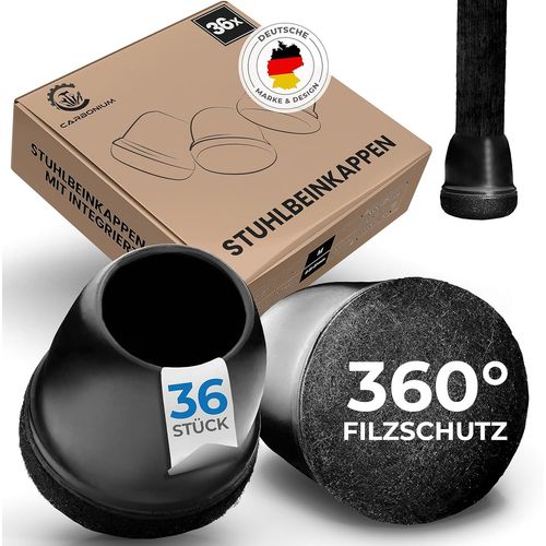 Lot De 36 Embouts De Pieds De Chaise En Feutre Noir-Idéal Également Pour Les Pieds De Chaise Inclinés-Durables-Ronds-Patins En Feutre De Qualité Supérieure Pour Chaises De 14 À 20 Mm De