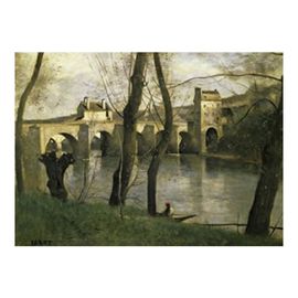 Corot – The Bridge Of Mantes (Le Pont De Mantes) Reproduction Collection Les Grands Peintres