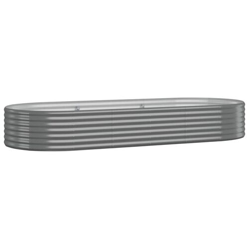 Vidaxl Jardinière De Jardin Acier Enduit De Poudre 249x100x36 Cm Gris