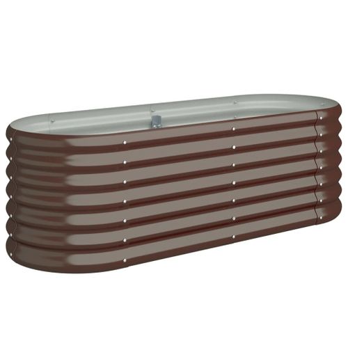 Vidaxl Jardinière De Jardin Acier Enduit De Poudre 114x40x36 Cm Marron
