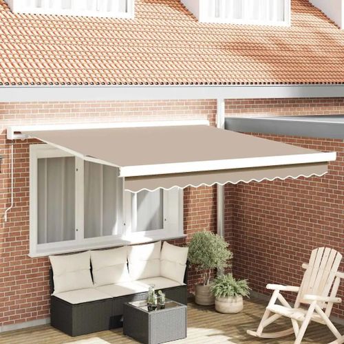 Vidaxl Store Banne Manuel Rétractable Beige 350 X 250 Cm