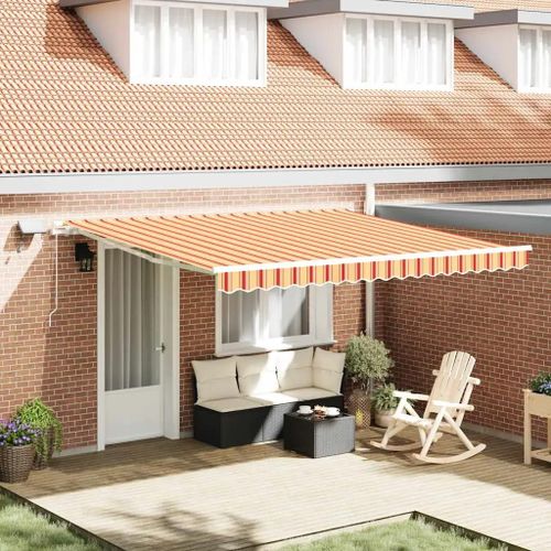 Vidaxl Auvent Rétractable With 400 × 300 Cm Jaune Et Orange