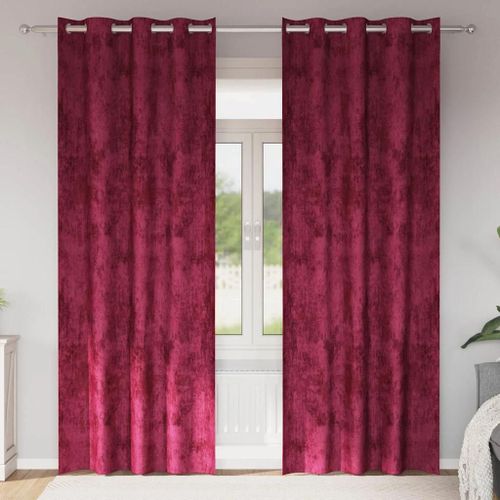 Vidaxl Rideau 2 Pcs Rouge Bordeaux 245 X 140 Cm Velours