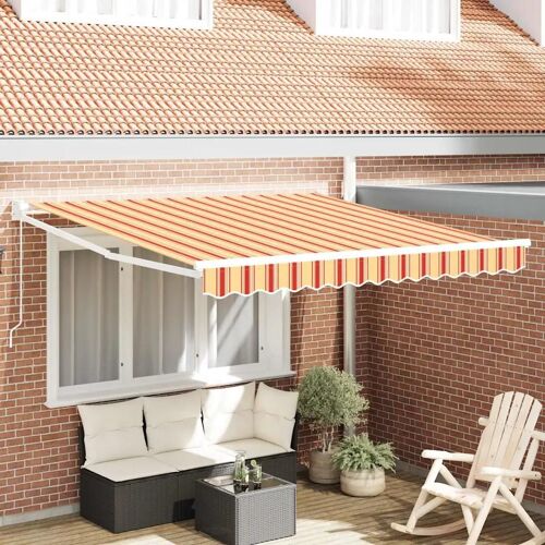 Vidaxl Parasol Manuel Rétractable Jaune Et Orange 350x250 Cm