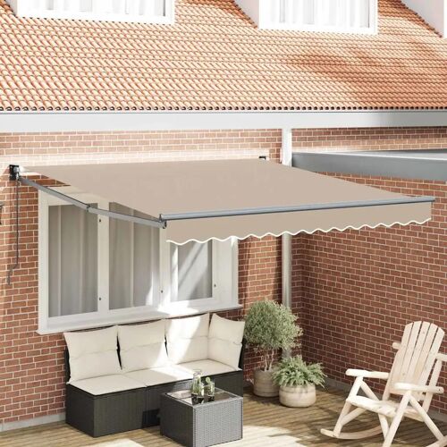 Vidaxl Auvent Rétractable Beige 350 X 250 Cm Tissu