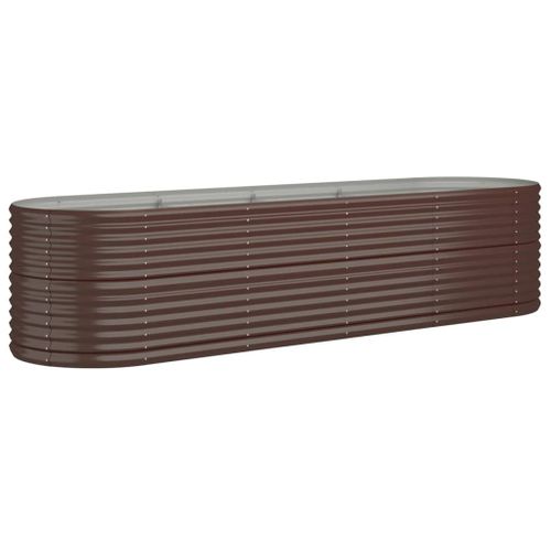 Vidaxl Jardinière De Jardin Acier Enduit De Poudre 296x80x68 Cm Marron