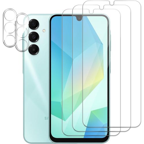 Khkui-[2+2] Verre Trempé Pour Samsung Galaxy A16 Pouces, 2 Pièces Protecteur D'écran Et 2 Pièces Caméra Protecteur D'écran Vitre Protections D'objecti, Dureté 9h Film Protecteur Vitre, Anti-Rayures