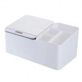 Boîte de rangement de bureau électrique à induction intelligente Rack Finition de bijoux Soins de la peau Boîte de mouchoirs Offic