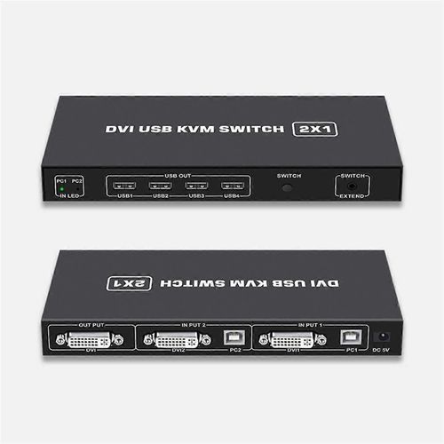 DVI KVM Commutateur USB Clavier Souris Moniteur d'impression Écran de commutation
