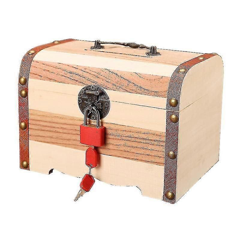 Fuzhik Coffre Au Trésor En Bois Avec Serrure - Caisse Pirate