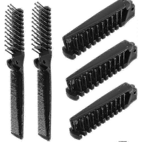 Brosse À Cheveux Pliante,Paquet De 5 Brosse À Cheveux De Voyage Portable,Peigne À Cheveux,Pliage En Plastique 