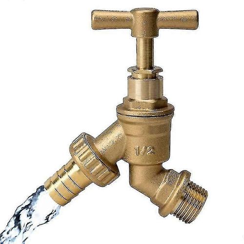 2023 Robinet de jardin en laiton Robinet de jardin avec cercle de joint en caoutchouc Robinet extérieur antirouille résistant à la corrosion Remplacement du robinet pour l'extérieur