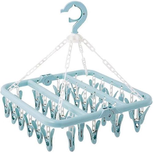 Cintre de sous-vêtements avec 32 clips Pince à vêtements pliable Séchoir à vêtements coupe-vent Rack suspendu pour bébé Cl