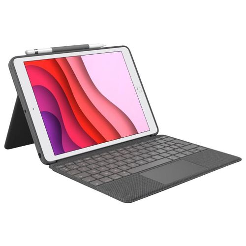 Logitech Combo Touch - Clavier et étui - avec trackpad - rétroéclairé - Apple Smart connector - AZERTY - Français - gris oxford - pour Apple 10.9-inch iPad (10ème génération)