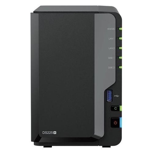 Synology Disk Station DS225+ - Serveur NAS - SATA 6Gb/s - RAID 0, 1, JBOD - RAM 2 Go - Gigabit Ethernet / 2.5 Gigabit Ethernet - iSCSI support