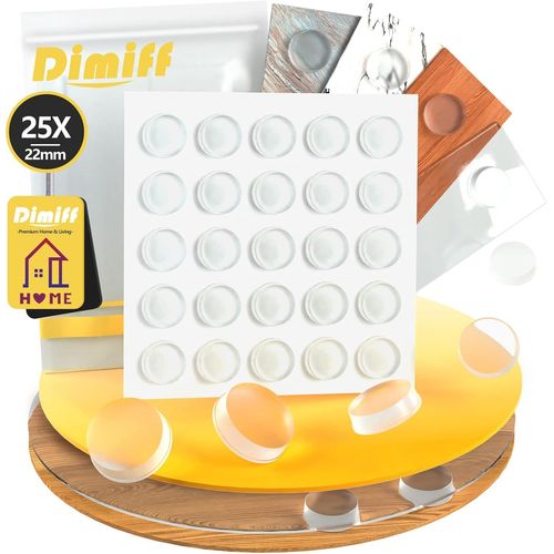 Tianyi-Insonorisé Tampon Porte 25pcs, Patin Silicone, Amortisseur Porte Transparent, Patin Caoutchouc Autocollant Pour Armoires, Tiroirs, Portes, Couvercles De Toilettes, Tables, Chaises