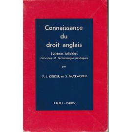 Connaissance Du Droit Anglais ( Bilingue ) Par Kinder Et Mccracken