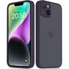 KALANKA-Coque iPhone 14 (6,1 Pouces) - Protection Compl¿¿te Antichoc Case, Arri¿¿re Translucide Givr¿¿e, Anti-Empreintes Digitales, Design L¿¿ger et R¿¿sistant (Violet fonc¿¿)