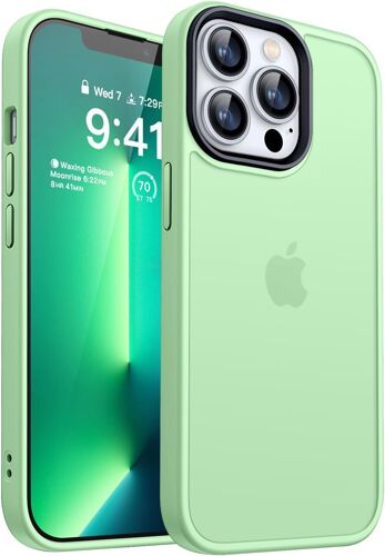 Coque Mat Compatible avec iPhone 13 Pro [Toucher Doux et Soyeux] Coque de Protection Antichoc Translucide pour iPhone 13 Pro 6.1 Pouces - Vert Clair