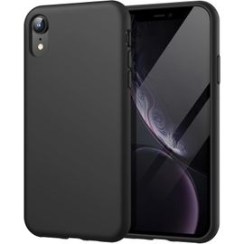 Coque En Silicone Souple Pour Iphone Xr (6,1 Pouces) ¿ Protection Anti-Chocs Intégrale, Doublure Microfibre, Toucher Soyeux Et Bords Surélevés (Noir)