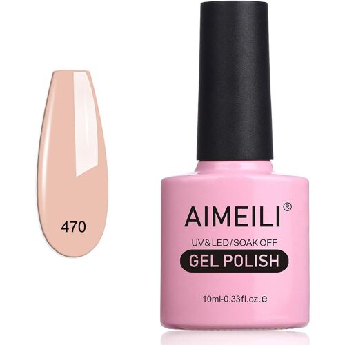 Vernis À Ongles Gel Couleur Naturel Brun Nude, Vernis Semi Permanent Soak Off Uv Led Gel Nail Polish 10ml (470) 