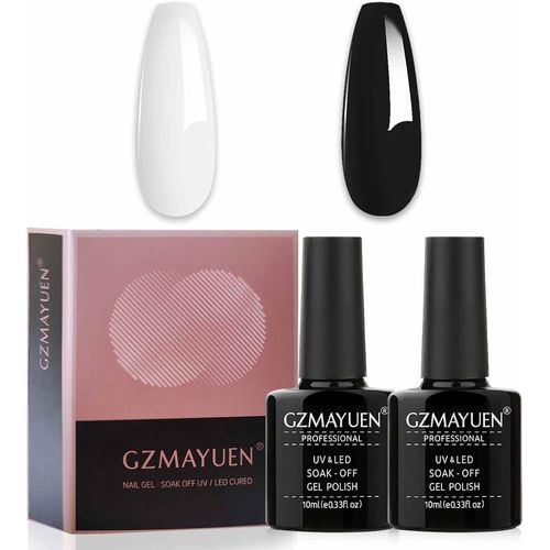 Senior-Vernis Semi Permanent Blanc Noir Vernis Gel Uv 10ml French Vernis A Ongles Noir Et Blanc Gel Uv Ongle Gel Polish Set[L259] 
