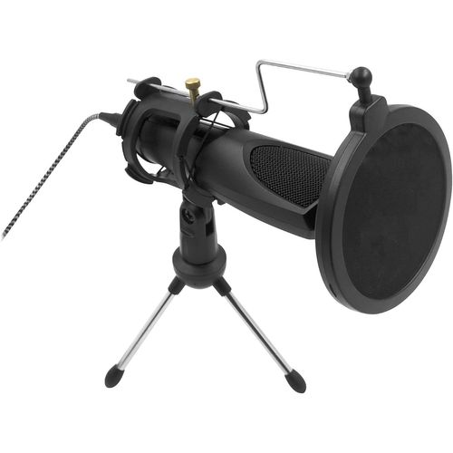 SUBZONAL-Influence Microphone Omnidirectionnel A Condensateur, Son De Qualité pour Ordinateur De Bureau, Idéal pour Streaming, Youtubeur, Podcast - Noir