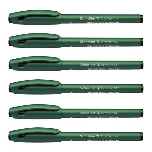 Schneider Lot De 6 Stylos Fibre Topwriter 147 06 Noir