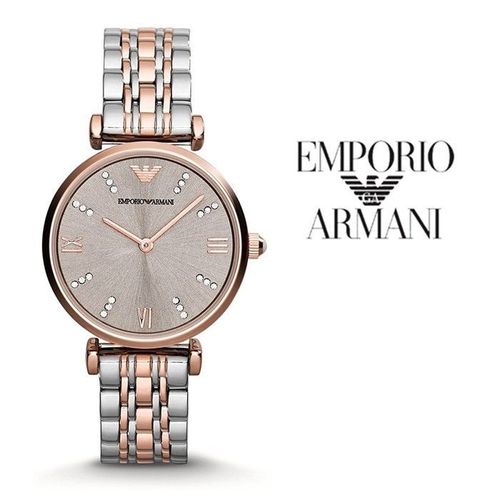 Montre Quartz Femme Emporio Armani Gianni T-Bar Ar1840 Gris