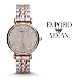 Montre Quartz Femme Emporio Armani Gianni T-Bar Ar1840 Gris