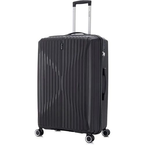 Celims France - Valise Grande en Polypropylène | Modele 2025 | Taille 75cm 23kg | Serrure TSA | 8 Roulettes 360 | Noir