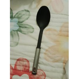 Grande Cuillère À Servir En Plastique Noire/Argentée.