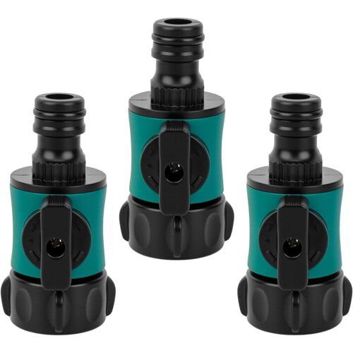 KALANKA-3 pièces raccord avec vanne filetée femelle 3/4" Valve de régulation : vanne pour réguler et fermer le débit d'eau d'un tuyau à la sortie d'un pièce en Y ou robinet