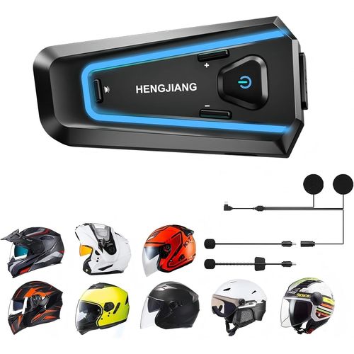 Kalanka-Écouteurs Casque Moto, Kit Main Libre Moto Sans Fil 5.1 Avec Hifi Micro Double Réduction Du Bruit Nouvelle Version Dans Rgb/Radio Fm/Bouton Adapté Aux Gants Commande Fonctionnement Mains Libr