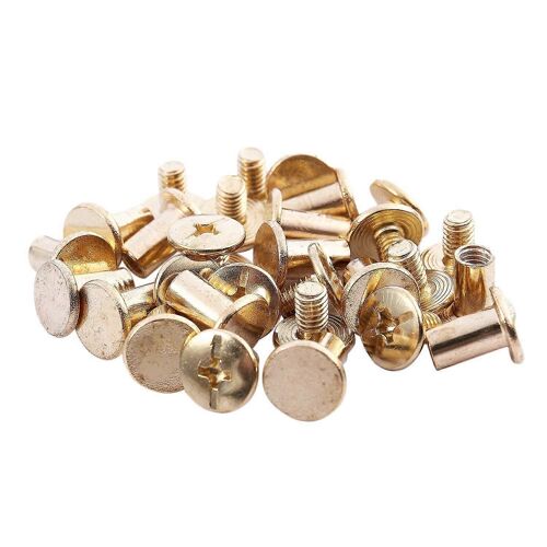 15 pièces 5mmx8mm laiton plaqué reliure Chicago vis pour ceinture d'argent