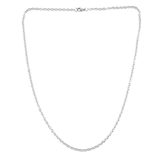 Sac En Velours Bijoux Chaîne Homme Femme,Collier En Acier Inoxydable,Argent,Largeur 3 Mm,Longueur 55 Cm