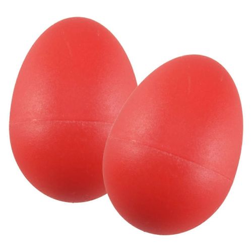 1 Paire De Percussion En Plastique Musical Oeuf Maracas Shakers Rouge