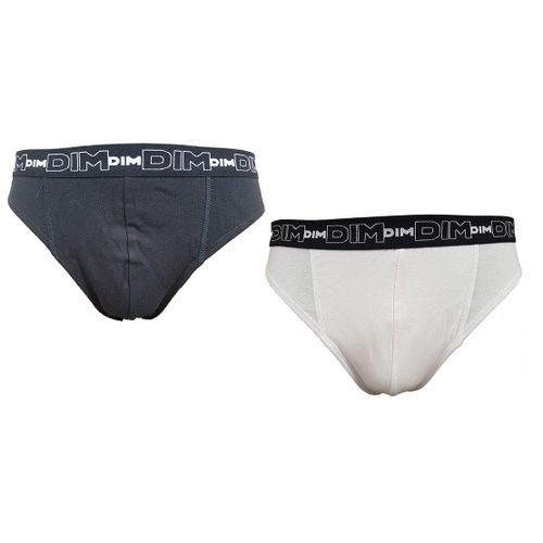 Boxer Dim Homme En Coton Stretch Ultra Confort -Assortiment Modèles Photos Selon Arrivages- Pack De 2 Slips Coton Noir Blanc