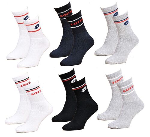 Chaussettes Homme Lotto Tennis Pack De 6 Paires Assorties