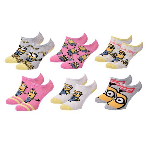 Chaussettes Enfant Licence Moi, Moche Et Mechant Fantaisie -Assortiment Modèles Photos Selon Arrivages- Pack De 6 Paires Sneaker Girls