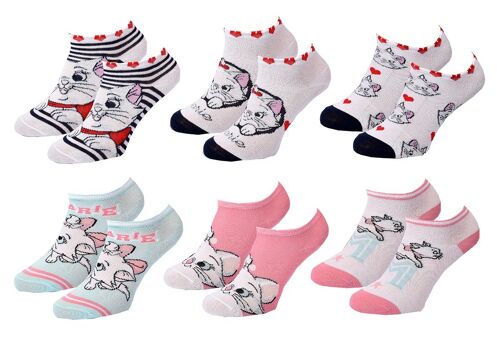 Pack De Chaussettes Enfants Licence Fantaisies-Assortiment Modèles Photos Selon Arrivages- Pack De 6 Paires Girls Sneaker Aristochats 1987