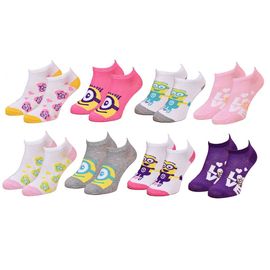 Chaussettes Enfant Licence Moi, Moche Et Mechant Fantaisie -Assortiment Modèles Photos Selon Arrivages- Pack De 3 Paires Socquettes Fille